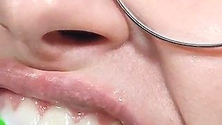 Teen Maid Toothbrush with Fresh Cumshot