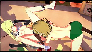 Lesbian Garden Romance with Strap-On Pleasure