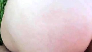 Pregnant Blonde Gets Covered in Cum Outdoors