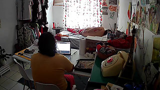 Stepfather on the Stepdaughter While Doing Homeoffice