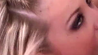 Blonde curvy girl Katie fucked by step brother on the stairs