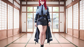 Office Uniform Too Tight, Elevator Door Squeezes Her Waist!