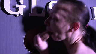 Gangbang Sex with German Cougar Slut with Tattoos and Small Tits Gets Her Mouth Stuffed at the Glory Hole