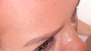 Spew Recycling MILF Gets Degrading Piss and Slaps - Throatfuck and Rimjob