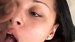 Hot Latina Tries a Huge Black Cock in Her Mouth and Tight Pussy