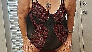 BBW Mature Redhead Nurse Vicki Models Lingerie
