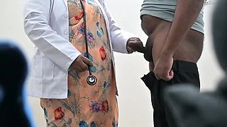 Desi Doctor Handjob: Indian Nurse Checks Patient's Huge Cock in Clinic