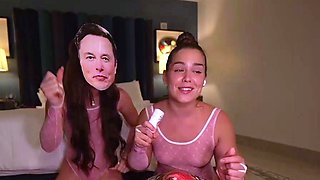 Smoking fetish with brunette in sexy lingerie