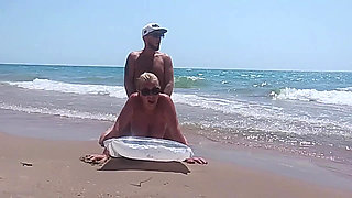 Again Fuck Stepmom on the Beach