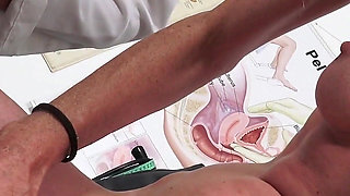 Cervix Examination and Pissing of Hot Mature Ellis