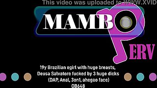 19y Mexican egirl with good-sized funbags, Deusa Salvatore porked by trio good-sized knobs (double anal intrusion, Anal invasion, 3on1, ahegao face, ASS-TO-MOUTH) OB648