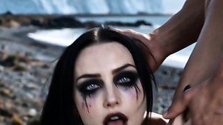 Busty Goth Rough Pounding On Icy Beach (AI)
