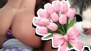 Two teens inserting an anal plug. 82450087990332643024555089