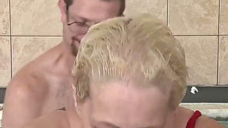 BBW Princess Sucking His Cock Underwater with Her Naughty Stepfather