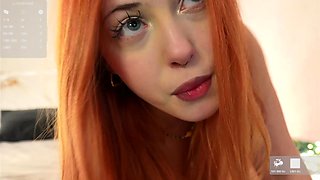Amateur redhead shaves and masturbates