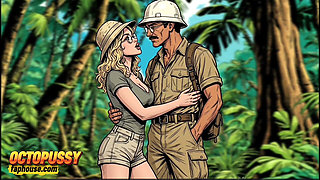 Extreme Blowjob and Fucking in the Jungle, White Wife and BBC