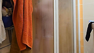 Cute BBW Wife with Big Soft Natural Tits and Big Ass Takes a Shower