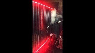 Slave in XXL cage is growing over!