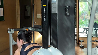 Gym Workout in Sexy Top and Tight Shorts