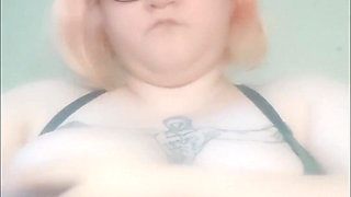 Amputee Playing with Her Huge Tits - Slow Motion