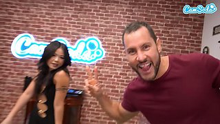 Camsoda - Dick licking Asian drenched in hot cum on table