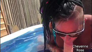 Paddling pool fuck and suck