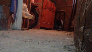 male-to-female transition in a public place