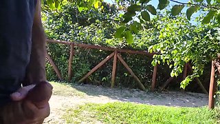 Risky POV Handjob From a Busty Latina in the Park