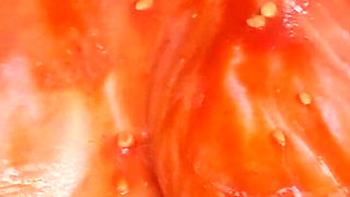 Julie Cunningham Sploshing - Short Slowed Down Clip of My Hug Tits Covered in Beans Being Shaken Side to Side Slowly