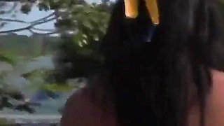 My girlfriend Roxy Panther a cheating brunette slut gets turned on by cock and takes it in her mouth