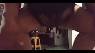 Chubby Mexican MILF Showing off in a Thong in the Kitchen