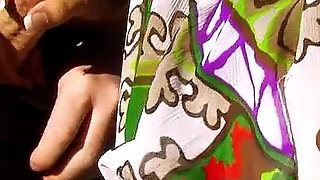 Latina teen Karmen with big tits fucked outdoor by stepdad on vacation