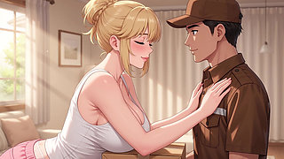 The courier satisfied a horny girl