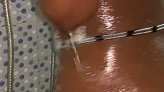 Hot Petite Ebony Babe Enjoys Solo Moment in the Bathroom Caressing Her Small Boobs