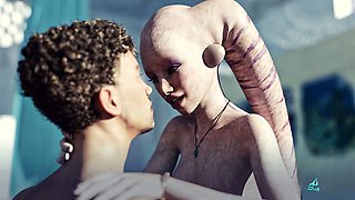 Monster girl, blowjob, tiny ass