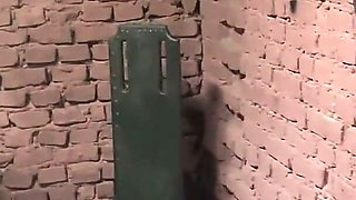 Slave on the Cross Fucked by Two Hot Dominas!