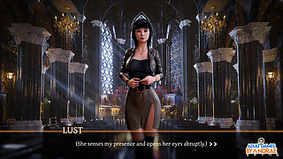 Stepsisters in Sin Gameplay Part 19 - Helga Caught Fingering in Front of the Altar