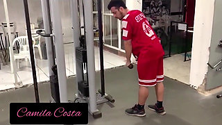 Fuck at the Gym - Instructor Touched the Cock on the Blonde Complete No Red