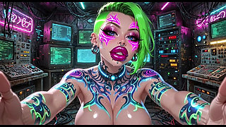 Cyberpunk Style Women Bouncing Boobs, Ai Animation