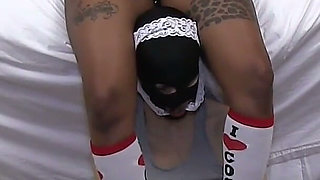 Tattooed Ebony Goddess Dominates Sub with Ass Worship, Facesitting & Bondage Tape