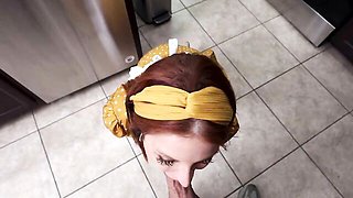 Sweet angel with natural tits Elise London is jumping on a dick