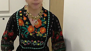 Arab Stepsister Catches BBC Stepbrother Jerking off & Makes Him Cum on Her Belly