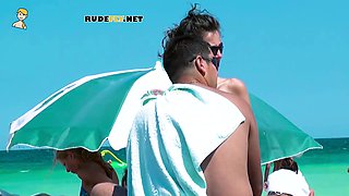 Stunning young hot nudist babes have fun at the beach