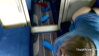 Double Cum In Mouth For Cutie Traveler On A Train