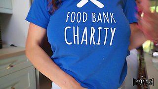 Rissa May’s Busty Charm in a Bank of Desire