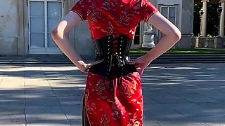 LadyPerse - Latex And Kimono In Public