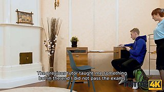 Tutor4k. schoolgirl is angry for failed examinations and determines to fuck teacher like a tart